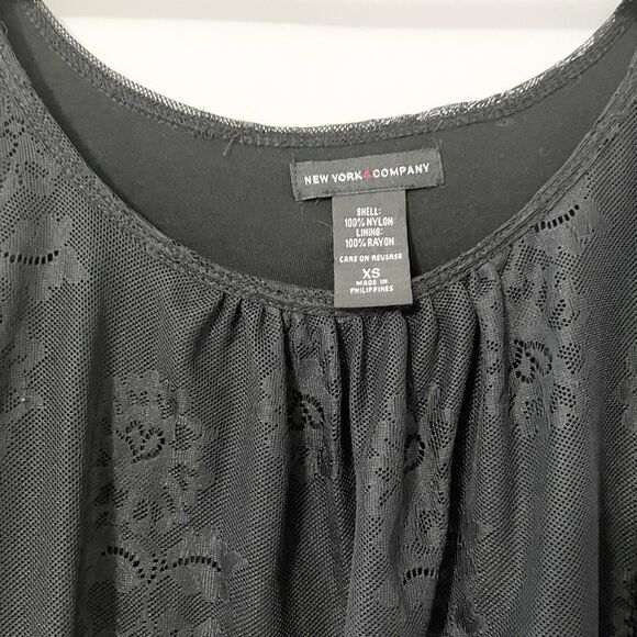 🟢New York & Company Black Lace Tank Top Size XS - Picture 5 of 5